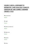 WILKINS CLINICAL ASSESSMENT IN&NewLine;RESPIRATORY CARE EXAM 2026 COMPLETE&NewLine;QUESTION SET AND CORRECT ANSWERS&NewLine;GRADED A PLUS