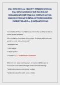 WGU D075 OA EXAM OBJECTIVE ASSESSMENT EXAM&sol; WGU D075 OA INFORMATION TECHNOLOGY MANAGEMENT ESSENTIALS 2026 COMPLETE ACTUAL EXAM QUESTIONS WITH DETAILED VERIFIED ANSWERS 