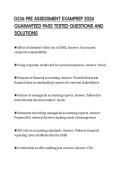 D236 PRE ASSESSMENT EXAMPREP 2026&NewLine;GUARANTEED PASS TESTED QUESTIONS AND&NewLine;SOLUTIONS