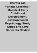 PSYCH 140 Portage Learning Module 4 Early Childhood Development Developmental Psychology Questions and Answers Study Guide 2025&sol; 2026