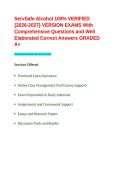 ServSafe Alcohol 100- VERIFIED -2026-2027- VERSION EXAMS With Comprehensive Questions and Well Elaborated Correct Answers GRADED A&plus;&period;