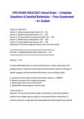 CPH EXAM 2026&sol;2027 Actual Exam &ndash; Complete Questions & Detailed Rationales &ndash; Pass Guaranteed &ndash; A&plus; Graded