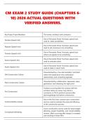 CM EXAM 2 STUDY GUIDE &lpar;CHAPTERS 6&NewLine;10&rpar; 2026 ACTUAL QUESTIONS WITH &NewLine;VERIFIED ANSWERS&period;