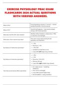 EXERCISE PHYSIOLOGY PRAC EXAM &NewLine;FLASHCARDS 2026 ACTUAL QUESTIONS &NewLine;WITH VERIFIED ANSWERS&period;