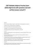 CSET Multiple Subjects Practice Exam&NewLine;&lpar;2026 Alignment&rpar; with questions and well&NewLine;verified answers actual&excl;&excl;&excl;&excl;