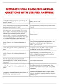 MMSC491 FINAL EXAM 2026 ACTUAL &NewLine;QUESTIONS WITH VERIFIED ANSWERS&period; 