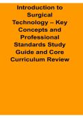 Introduction to Surgical Technology Key Concepts and Professional Standards Study Guide and Core Concepts Questions and Answers 2025&sol; 2026