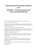 ServSafe Food Protection Manager Certification&NewLine;Exam&NewLine;2026 Edition &ndash; 130 Practice Questions with&NewLine;Answers and Detailed Rationales&NewLine;
