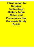 Introduction to Surgical Technology History Team Roles and Procedures Key Concepts Study Guide Questions and Answers 2025&sol; 2026