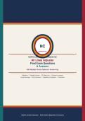 NORTH CAROLINA    PEARSON VUE&NewLine;All Lines Adjuster&NewLine;Final Exam Questions&NewLine;& Answers