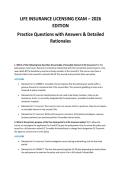 LIFE INSURANCE LICENSING EXAM &ndash; 2026&NewLine;EDITION&NewLine;Practice Questions with Answers & Detailed&NewLine;Rationales