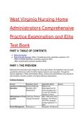 2026&sol;2027 West Virginia Nursing Home Administrator &lpar;NHA&rpar; Comprehensive Practice Exam&colon; 60 Elite Test Bank Questions & Answers