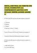 DENTAL ANESTHESIA 4DD SEM1 PRACTICE&NewLine;ASSESSMENT 2026 EXTENSIVE QUESTIONS&NewLine;WITH ACCURATE SOLUTIONS GRADED A&plus;