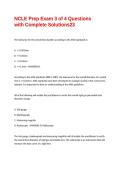 NCLE Prep Exam 3 of 4 Questions with Complete Solutions