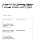 West Coast EMT Block 1 Exam Latest 2026 Actual Questions and Verified Answers &lpar;2026 &sol; 2027&rpar; A&plus; Grade 100&percnt; Guarantee Verified by Experts