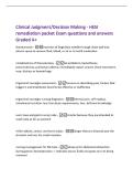 Clinical Judgment&sol;Decision Making - HESI&NewLine;remediation packet Exam questions and answers&NewLine;Graded A&plus;&NewLine;thoracentesis -insertion of large bore needle through chest wall into&NewLine;pleural space to remove fluid&comma; blood&comma; or air or to instill medication&NewLine;complications