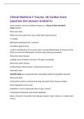 Clinical Medicine II Trauma&comma; I&I Cardiac Exam&NewLine;questions and answers Graded A&plus;