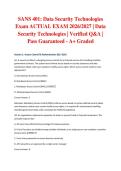 SANS 401&colon; Data Security Technologies Exam ACTUAL EXAM 2026&sol;2027 &vert; Data Security Technologies &vert; Verified Q&A &vert; Pass Guaranteed - A&plus; Graded