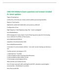CMD 454 Midterm Exam questions and answers Graded&NewLine;A&plus; latest updates&NewLine;Types of hearing loss&NewLine;Conductive&comma; sensorineural&comma; mixed&comma; central auditory processing disorders&NewLine;Degree of hearing loss&NewLine;Slight&sol;mild&comma; moderate&sol;moderately severe severe&comma; profound&NewLine;Configu