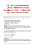 CDL Combination Vehicles Exam ACTUAL EXAM 2026&sol;2027 &vert; CDL Combination Vehicles &vert; Verified Q&A &vert; Pass Guaranteed - A&plus; Graded