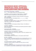 MCKISSOCK BASIC APPRAISAL PRINCIPLES I FINAL EXAM QUIZ EXAM QUESTIONS AND ANSWERS