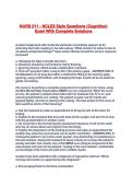 NURS 211 - NCLEX Style Questions &lpar;Cognition&rpar; Exam With Complete Solutions