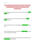 ATI ANATOMY AND PHYSIOLOGY PRACTICE EXAM COMPREHENSIVE Q&A FOR CERTIFICATION&NewLine;SUCCESS 2026&NewLine;