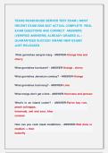 TEXAS ROADHOUSE SERVER TEST EXAM &vert;&vert; MOST &NewLine;RECENT EXAM 2026-2027 ACTUAL COMPLETE  REAL &NewLine;EXAM QUESTIONS AND CORRECT  ANSWERS &NewLine;&lpar;VERIFIED ANSWERS&rpar; ALREADY GRADED A&plus; &vert; &NewLine;GUARANTEED SUCCES&excl;&excl; BRAND NEW EXAM&excl;&excl;                &NewLine;JUST RELEASED&period;