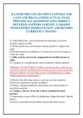 ILLINOIS PRIVATE SECURITY CONTRACTOR&NewLine;LAWS AND REGULATIONS ACTUAL EXAM&NewLine;PREP 2026 ALL QUESTIONS AND CORRECT&NewLine;DETAILED ANSWERS ALREADY A GRADED&NewLine;WITH EXPERT FEEDBACK &vert;NEW AND REVISED&NewLine;&vert;CURRENTLY TESTING