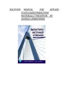 Solution Manual for Applied Statics and Strength of Materials 7th Edition Limbrunner