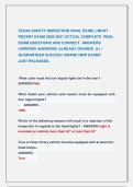 TEXAS SAFETY INSPECTION FINAL EXAM &vert;&vert; MOST &NewLine;RECENT EXAM 2026-2027 ACTUAL COMPLETE  REAL &NewLine;EXAM QUESTIONS AND CORRECT  ANSWERS &NewLine;&lpar;VERIFIED ANSWERS&rpar; ALREADY GRADED  A&plus; &vert; &NewLine;GUARANTEED SUCCES&excl;&excl; BRAND NEW EXAM&excl;&excl;              &NewLine;JUST RELEASED&period; 