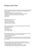 Practice Lab 3 Final REVISED AND UPDATED FOR 2026&sol;2027 ACTUAL EXAM COMPLETE QUESTIONS AND CORRECT DETAILED ANSWERS &lpar;VERIFIED ANSWERS&rpar; &vert;ALREADY GRADED A&plus;&vert;&vert;BRAND NEW&excl;&excl;&NewLine;