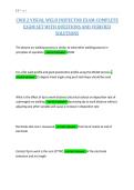 CWB 2 VISUAL WELD INSPECTOR EXAM-COMPLETE&NewLine;EXAM SET WITH QUESTIONS AND VERIFIED&NewLine;SOLUTIONS&NewLine;