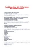 Fluid & Electrolytes - NSG 170 Test Review With Complete Solutions