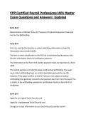 CPP Certified Payroll Professional APA Master Exam Questions and Answers&vert; Updated
