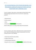 ATI SCHIZOPHRENIA SPECTRUM DISORDERS AND&NewLine;PSYCHOSIS-COMPLETE EXAM SET WITH ACTUAL&NewLine;QUESTIONS WIT ANSWERS 2026
