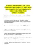 NJ Health and Accident EXAM STUDY &NewLine;GUIDE 2026&sol;2027 COMPLETE QUESTIONS &NewLine;WITH CORRECT DETAILED ANSWERS &vert;&vert; &NewLine;100&percnt; GUARANTEED PASS &NewLine;<LATEST VERSION> 