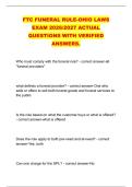 FTC FUNERAL RULE-OHIO LAWS &NewLine;EXAM 2026&sol;2027 ACTUAL &NewLine;QUESTIONS WITH VERIFIED &NewLine;ANSWERS&period;