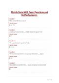 Florida State NHA Exam Questions and Verified Answers &NewLine;