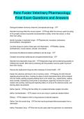 Penn Foster Veterinary Pharmacology Final Exam Questions and Answers