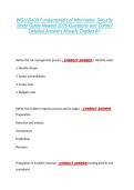 WGU D430 Fundamentals of Information Security &NewLine;Study Guide Newest 2026 Questions and Correct &NewLine;Detailed Answers Already Graded A&plus;