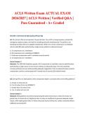 ACLS Written Exam ACTUAL EXAM 2026&sol;2027 &vert; ACLS Written &vert; Verified Q&A &vert; Pass Guaranteed - A&plus; Graded