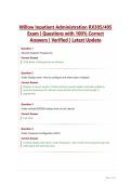 Willow Inpatient Administration RX305&sol;405&NewLine;Exam &vert; Questions with 100&percnt; Correct&NewLine;Answers &vert; Verified &vert; Latest Update
