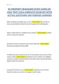 DC PROPERTY MANAGERS STUDY GUIDE &lpar;DC&NewLine;ONLY TEST&rpar; 2026-COMPLETE EXAM SET WITH&NewLine;ACTUAL QUESTIONS AND VERIFIED ANSWERS