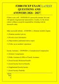 F2000 FICEP EXAM &NewLine;QUESTIONS AND &NewLine;ANSWERS 2026 - 2027