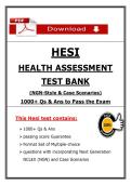 HESI Health Assessment Test Bank &lpar;2025&rpar; &ndash; NGN-Style Questions & Case Scenarios &ndash; 1000&plus; Qs & Answers