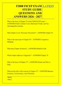 F2000 FICEP EXAM &NewLine;STUDY GUIDE &NewLine;QUESTIONS AND &NewLine;ANSWERS 2026 - 2027