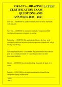 ORACCA - BRAZING &NewLine;CERTIFICATION EXAM &NewLine;QUESTIONS AND &NewLine;ANSWERS 2026 - 2027 