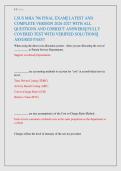 LSUS MHA 706 FINAL EXAM&vert;&vert; LATEST AND COMPLETE VERSION 2026-2027 WITH ALL QUESTIONS AND CORRECT ANSWERS&vert;&vert; FULLY COVERED TEST WITH VERIFIED SOLUTIONS&vert;&vert; ASSURED PASS&excl;&excl; 