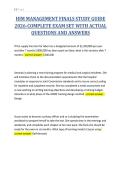 HIM MANAGEMENT FINALS STUDY GUIDE&NewLine;2026-COMPLETE EXAM SET WITH ACTUAL&NewLine;QUESTIONS AND ANSWERS&NewLine;